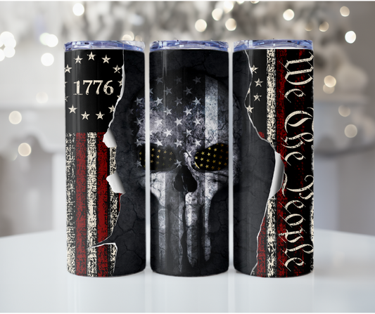 #46 We The People 1776 Skull Tumbler