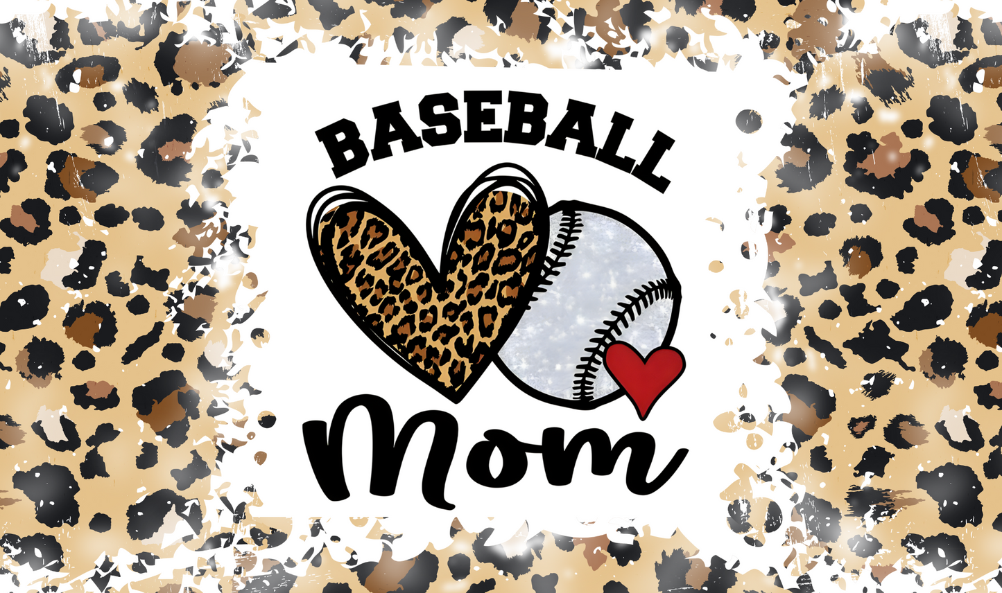 #499 Baseball Mom Cheetah Print Can Cooler