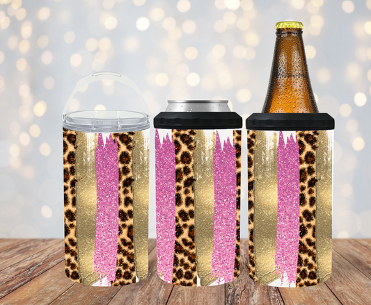 #500 Cheeta and Glitter Can Cooler