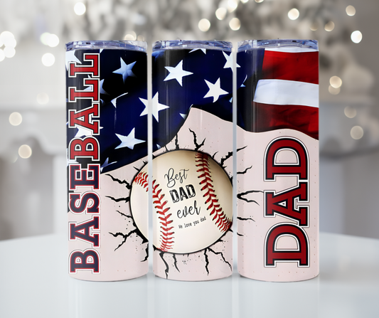 #511 Baseball on Fire Tumbler