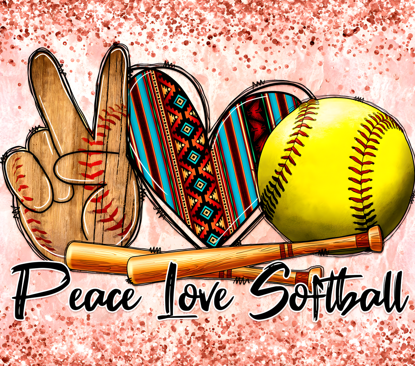 #507 Peace Love Baseball Tumbler
