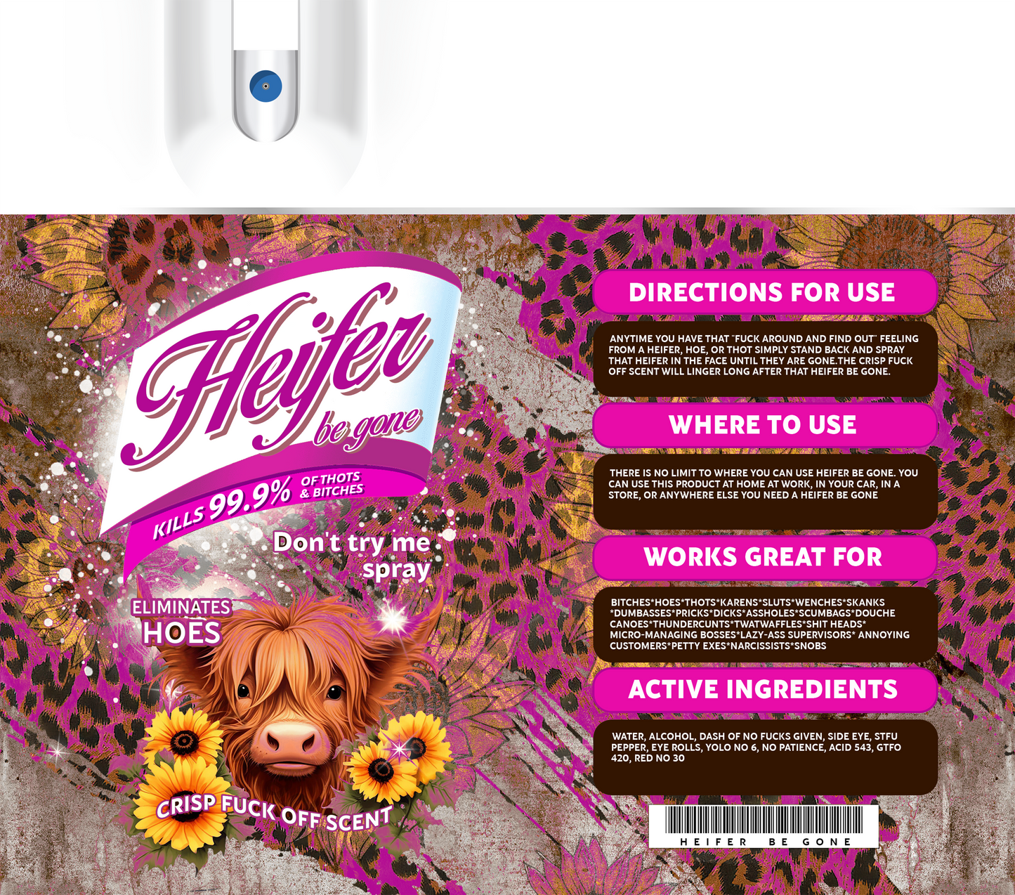 #50 Heifer Be Gone Spray Purple Tumbler