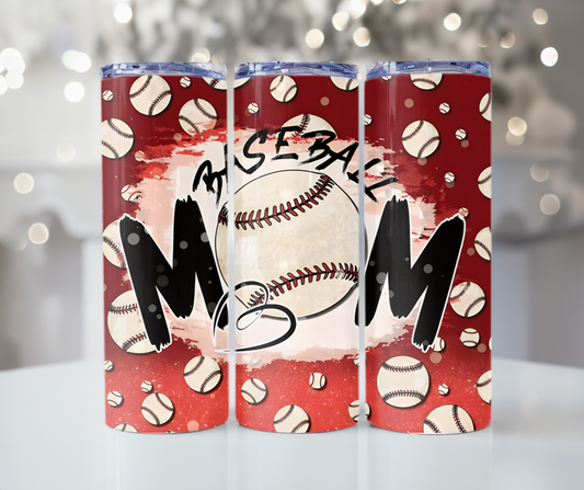#516 Maroon Baseball Mom Tumbler