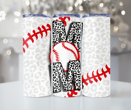 #519 Baseball Mom Cheetah Print Tumbler