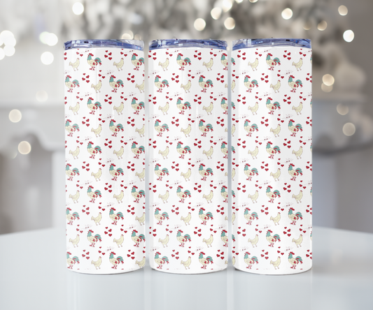 #542 Chickens and Hearts Tumbler