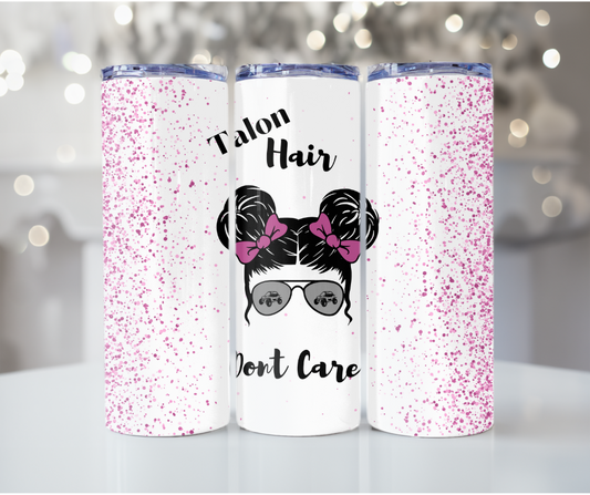 #54 Talon Hair Messy Bun Purple Tumbler