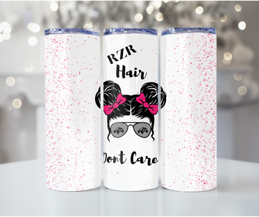 #57 RZR Hair Messy Bun Pink Tumbler
