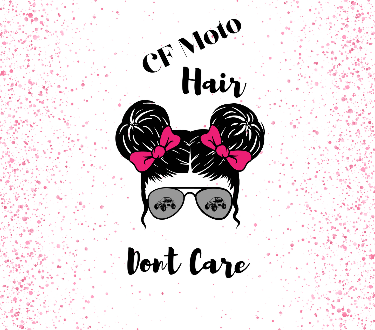 #60 CF Moto Hair Messy Bun Pink Tumbler