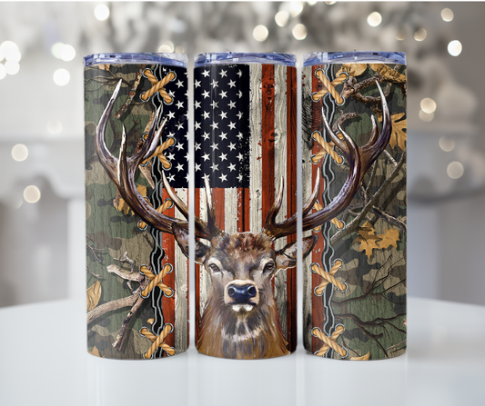 #6 Big Buck with American Flag Tumbler