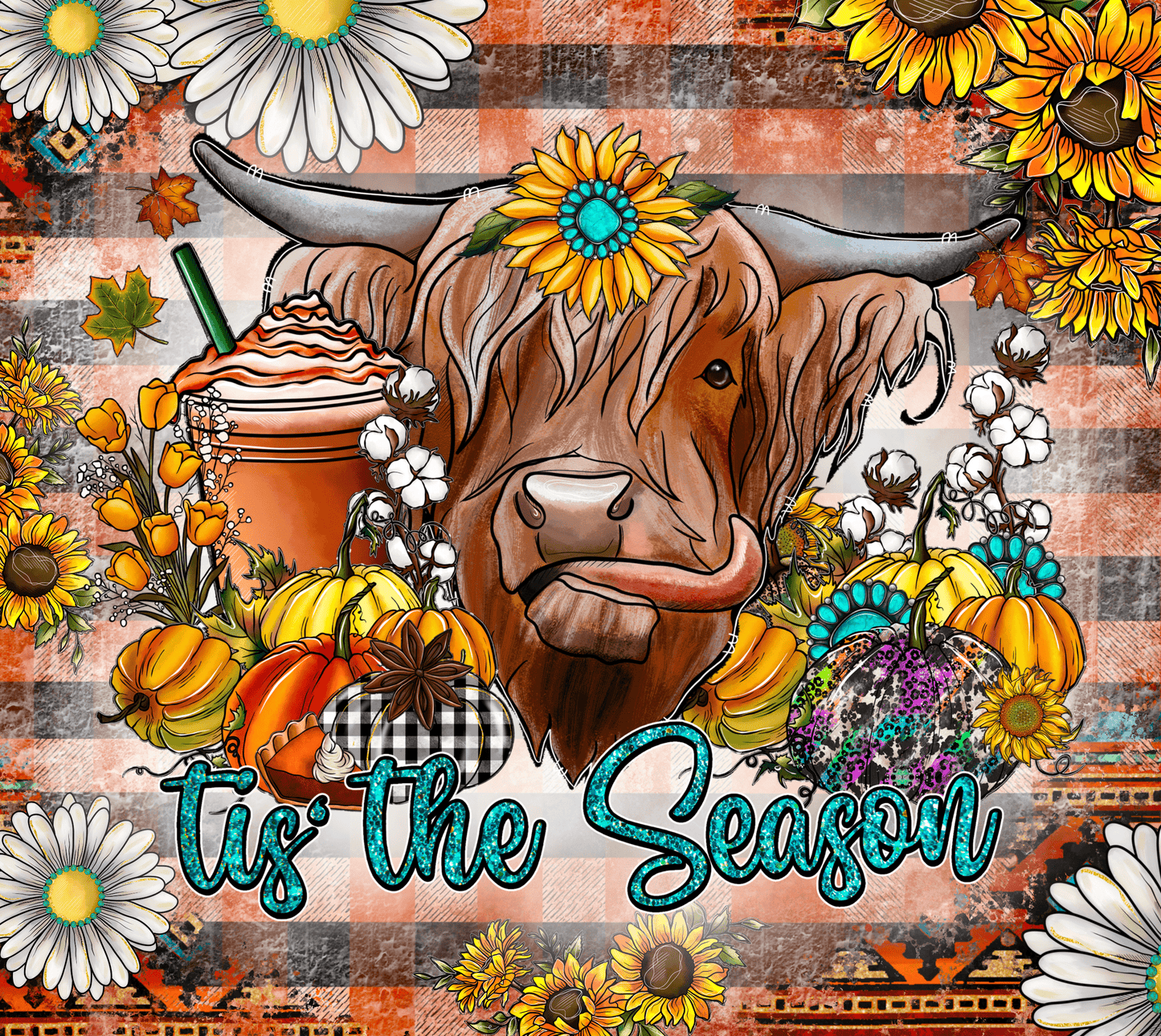 #71 Tis the Season Fall Cow Tumbler