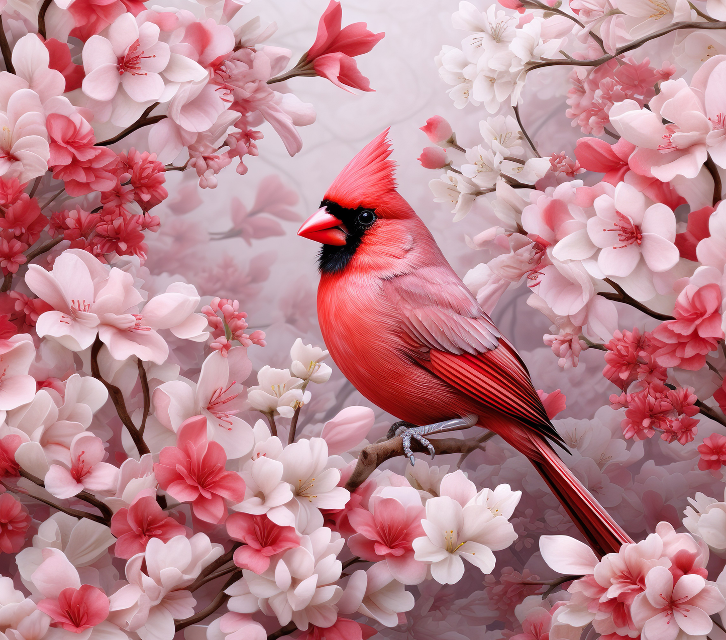 #78 Male Cardinal with Cherry Blossoms Tumbler