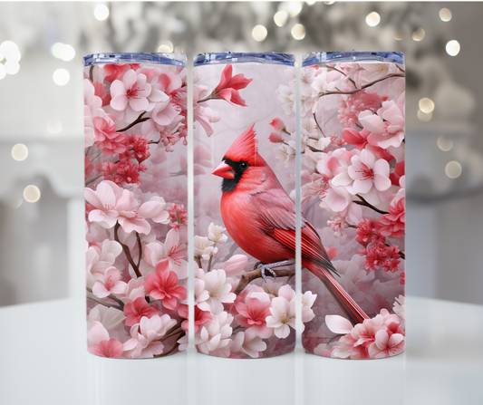 #78 Male Cardinal with Cherry Blossoms Tumbler