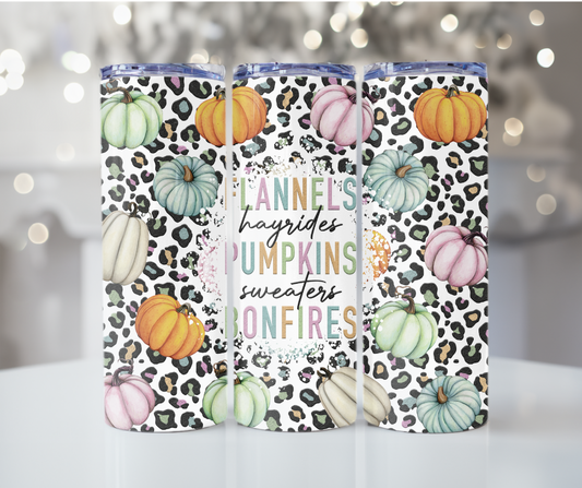#7 Flannels Pumpkins and Bonfires Tumbler