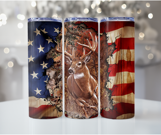 #84 American Flag Buck Tumbler