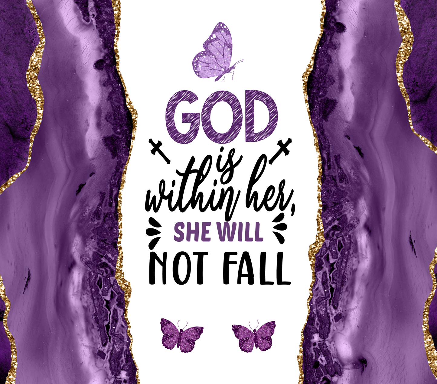 #98 God is within her she will not fail - Purple Tumbler