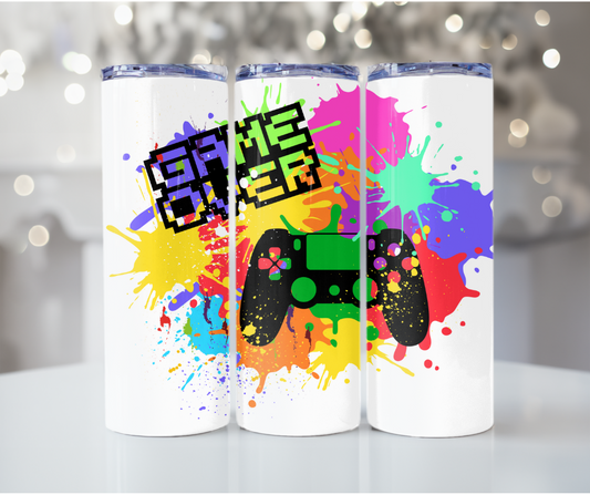 #148 Gaming Paint Splash Tumbler