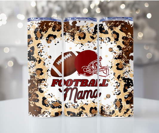 #97 Maroon Cheeta Football Mama Tumbler