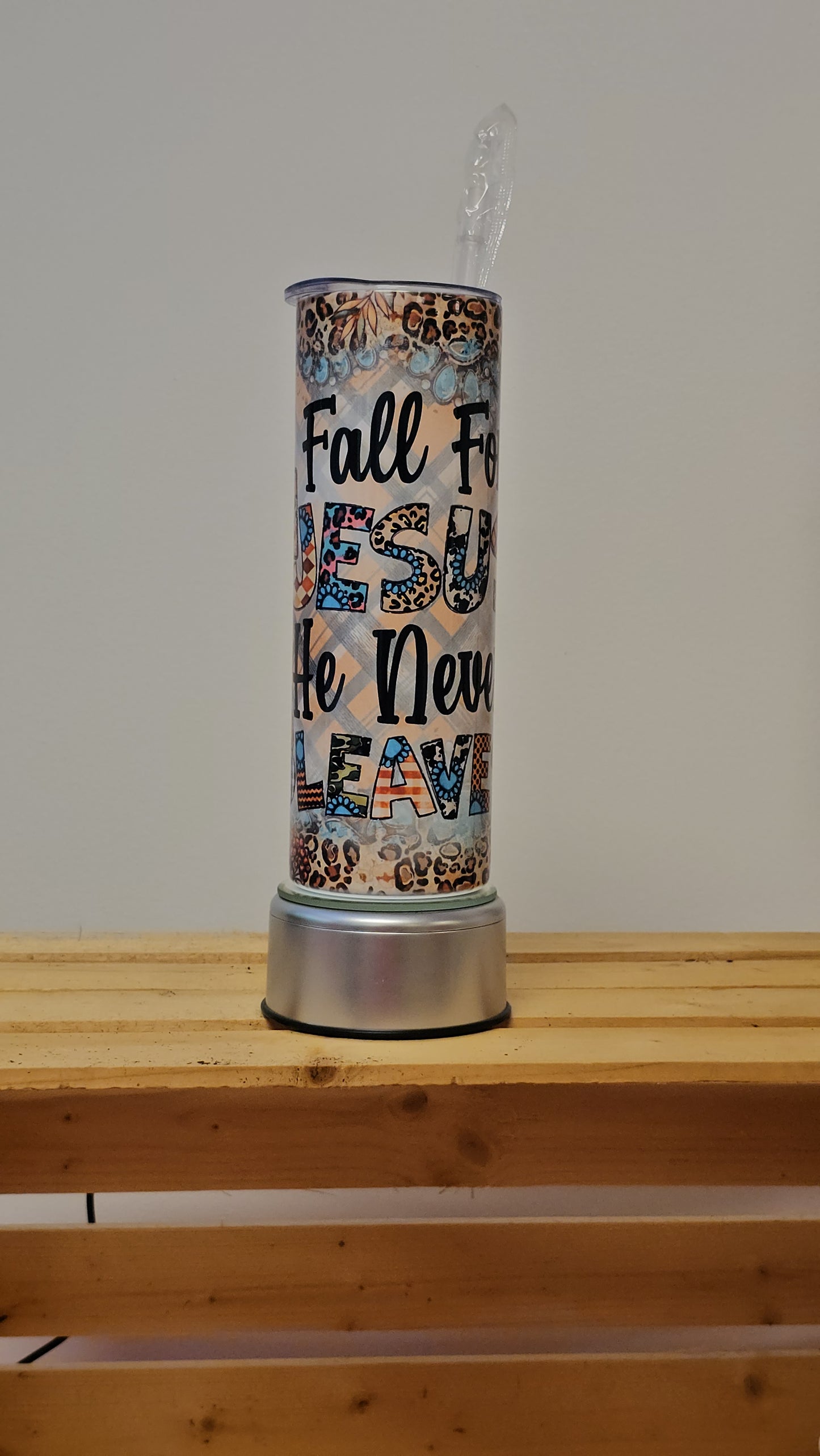 #64 Fall Is For Jesus He Never Leaves Tumbler